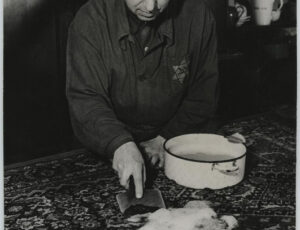 Cleaning of confiscated carpets (source: http://collections.jewishmuseum.cz)