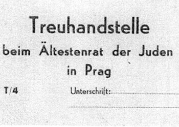 Pečetní páska Treuhandstelle (zdroj: http://collections.jewishmuseum.cz)