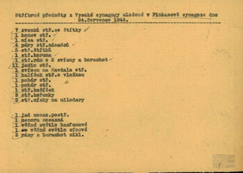 Seznam stříbrných předmětů (zdroj: http://collections.jewishmuseum.cz)